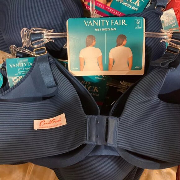 Vanity Fair 75345 Women's Full Coverage Beauty Smoothing Bra, 4-Way Blue B,C,D - Picture 3 of 3